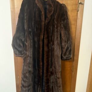 Luxurious Brown Fur Trench Coat